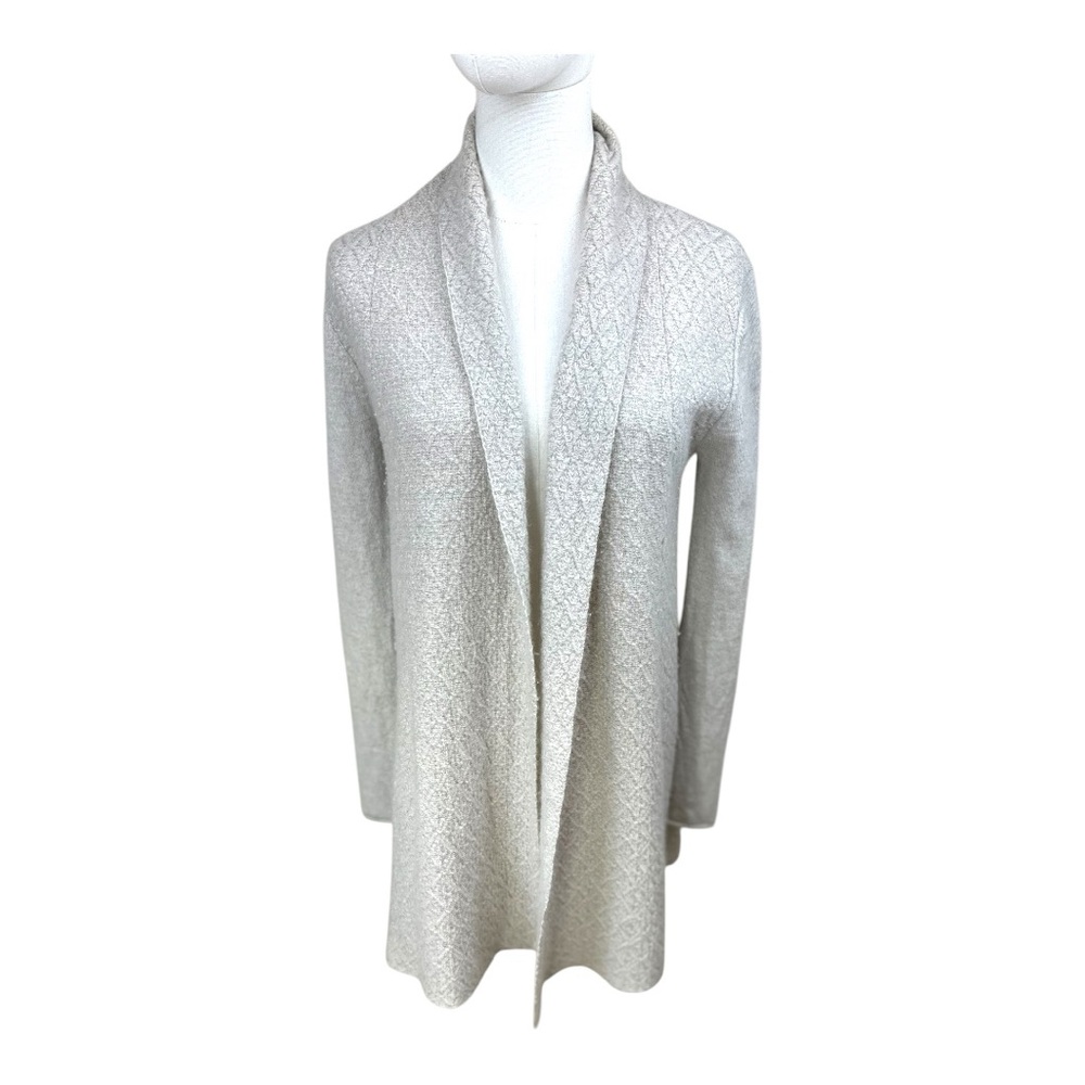 TSE size XS tan cashmere‎ silk blend wrap long sleeve midi cardigan
